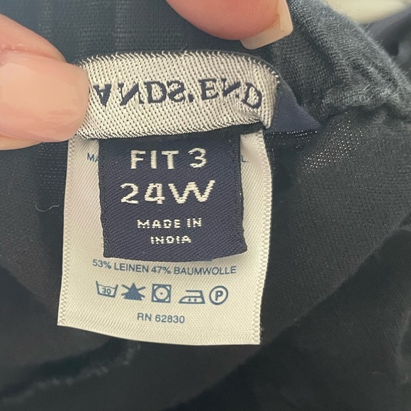 Lands’ End Black Linen Blend Bermuda Shorts size 24W - Picture 7 of 8